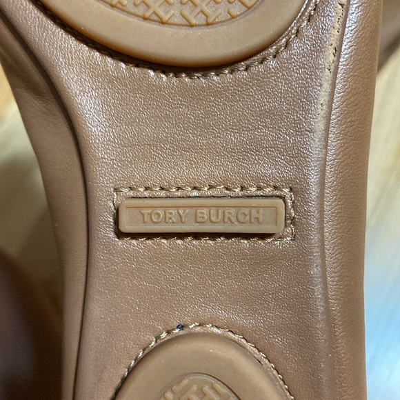 EUC Tory Burch Minnie Travel Ballet Flats - Royal Tan and Gold - Size 7.5 - Picture 8 of 11